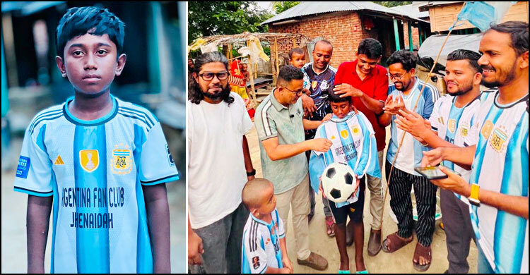 উপহারের জার্সি পরেই রাতে ঘুমিয়েছিল মেসিভক্ত সেই আবির