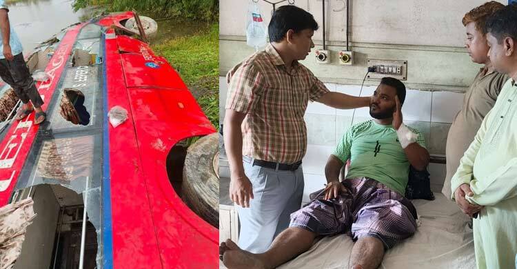 নিয়ন্ত্রণ হারিয়ে বাস খাদে, গণঅধিকার পরিষদের মুখপাত্রসহ আহত ২২