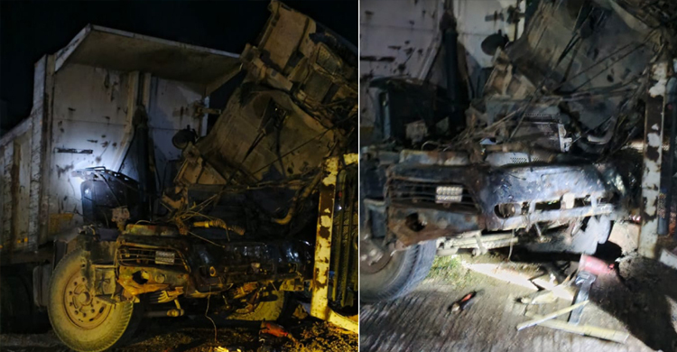 Driver, helper killed as train hits dump truck in Gazipur