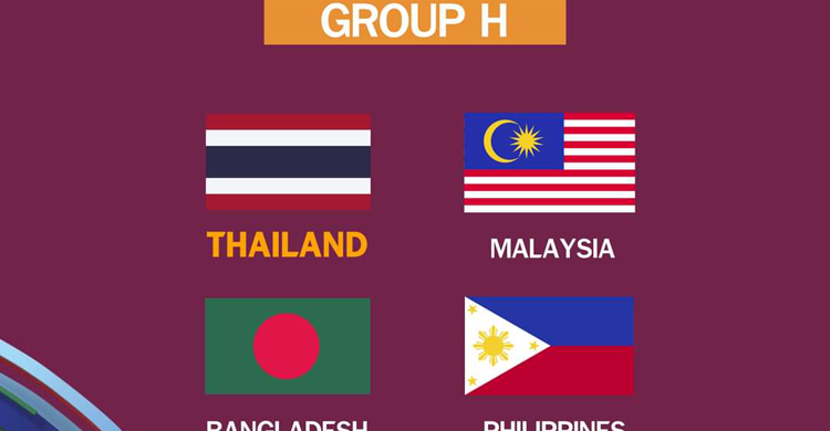 বাংলাদেশের গ্রুপে থাইল্যান্ড মালয়েশিয়া ফিলিপাইন