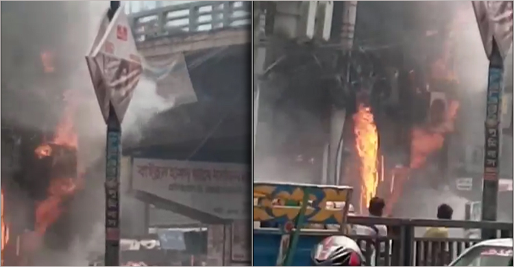 বাড্ডায় মিষ্টির দোকানে আগুন