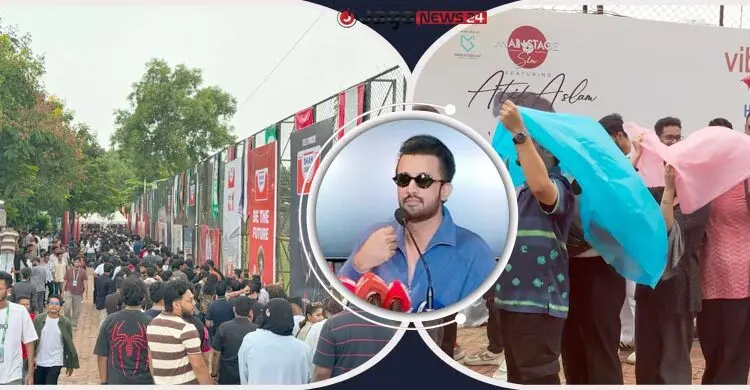 বৃষ্টি উপেক্ষা করে আতিফ আসলামের কনসার্টে দর্শকের ঢল