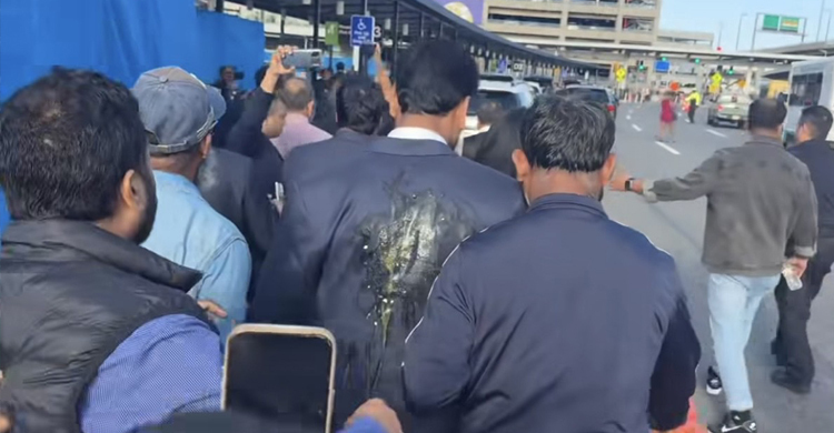 AL activists hurl eggs at Akhter Hossen in New York