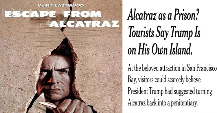 ক্লিন্ট ইস্টউড অভিনিত সিনেমা ও ২০২৫ সালে সামাজিক মাধ্যমে ট্রাম্পের পোস্ট করার পর দ্য নিউইয়র্ক টাইমসে প্রকাশিত প্রতিবেদনের শিরোনাম।