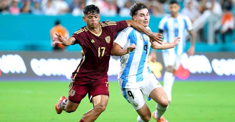 মেসিকে গ্যালারিতে রেখেই ভেনেজুয়েলাকে হারালো আর্জেন্টিনা