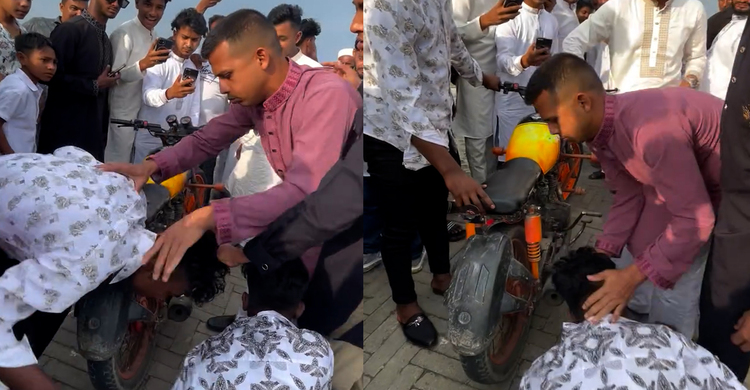 উচ্চ শব্দে বাইক চালানোয় শাস্তি দিলো সিভিল পোশাকে থাকা সেনাবাহিনী