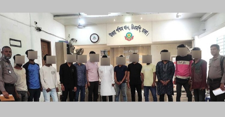 উত্তরায় পুলিশের বিশেষ অভিযানে গ্রেফতার ১৩