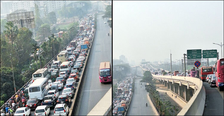 Garment worker killed in Banani accident, road blocked