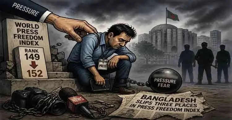 গণমাধ্যমের স্বাধীনতা সূচকে তিন ধাপ পেছালো বাংলাদেশ