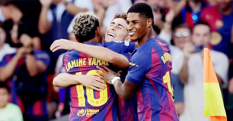 ইতিহাসগড়া হ্যাটট্রিক লোপেজের, বার্সার গোল উৎসব