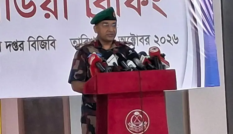 পিলখানায় সংবাদ সম্মেলনে কথা বলেন বিজিবির পরিচালক লেফটেন্যান্ট কর্নেল মো. মাহবুব মুর্শেদ রহমান/ ছবি- জাগো নিউজ