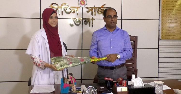 ভোলায় ১ ঘণ্টার সিভিল সার্জন হলেন তানহা