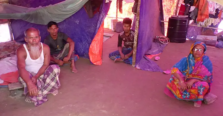 ঢালচরের ভূমিহীনদের মানবেতর জীবনযাপন