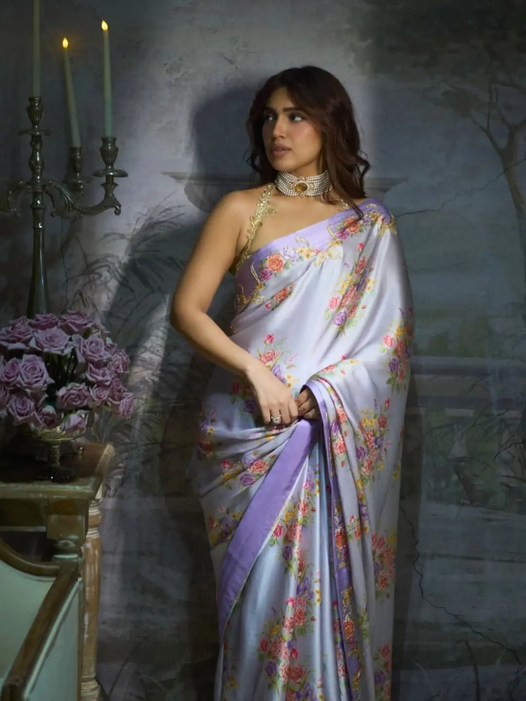 ল্যাভেন্ডার শাড়িতে ভূমি যেন জীবন্ত জলরঙ ছবি