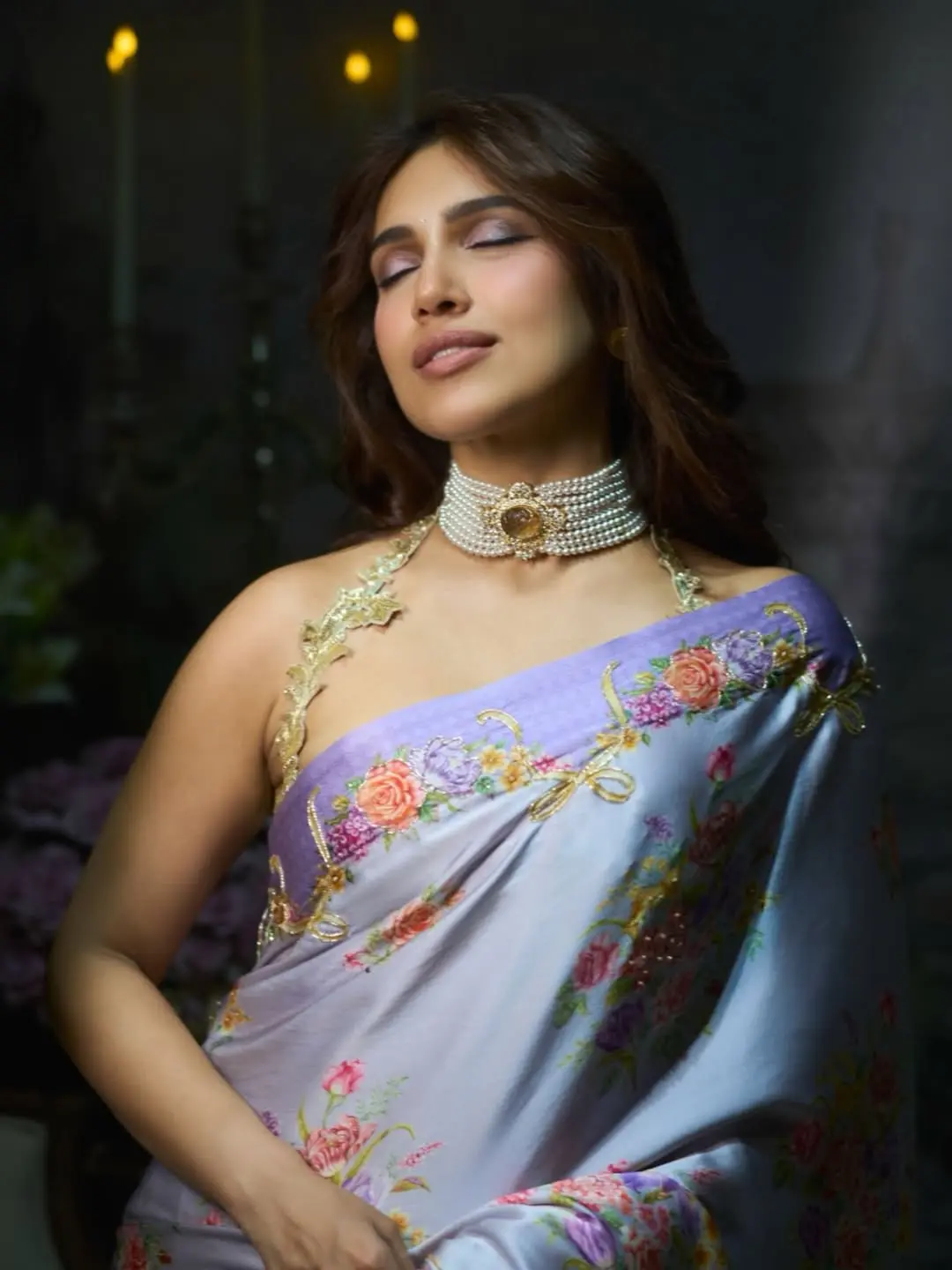 ল্যাভেন্ডার শাড়িতে ভূমি যেন জীবন্ত জলরঙ ছবি