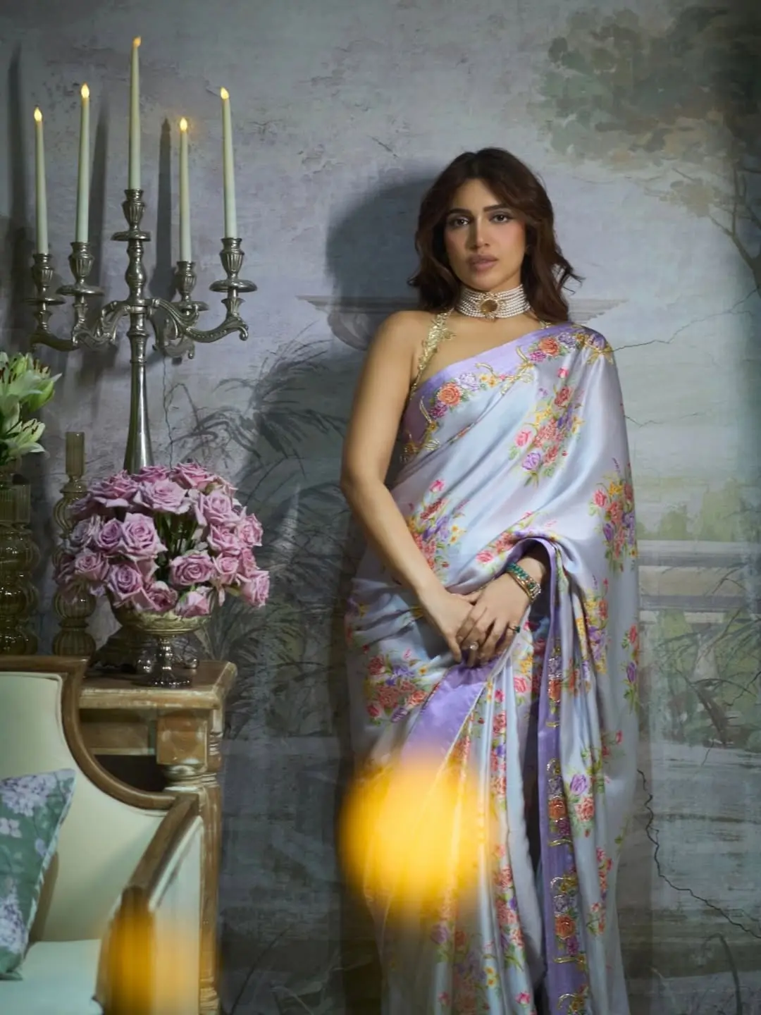 ল্যাভেন্ডার শাড়িতে ভূমি যেন জীবন্ত জলরঙ ছবি