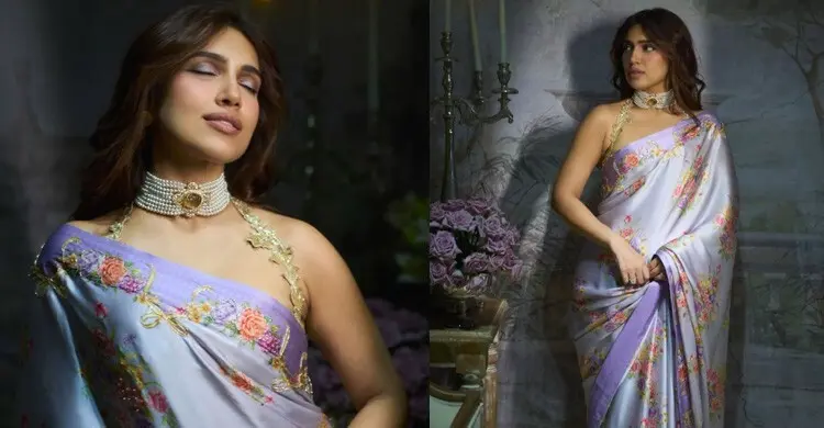 ল্যাভেন্ডার শাড়িতে ভূমি যেন জীবন্ত জলরং ছবি