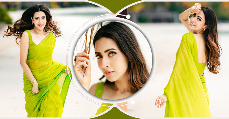 লাইম-গ্রিনে সমুদ্রপাড়ে আত্মবিশ্বাসী মীম