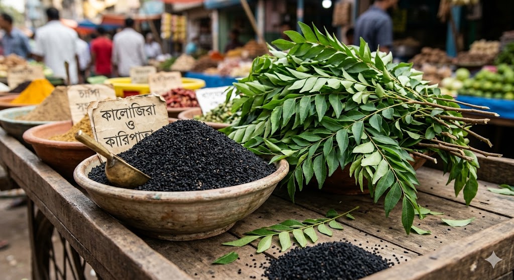 কালোজিরা ও কারিপাতা