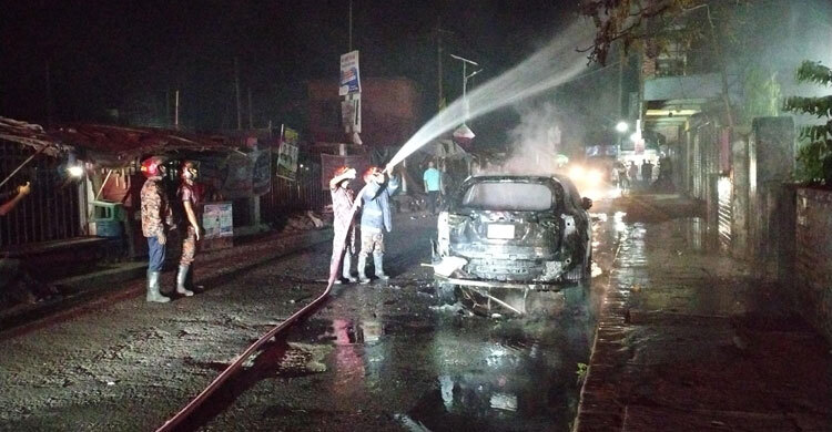 রাজবাড়ীতে ছাত্রদ‌ল নেতার অফিস ভাঙচুর, গা‌ড়িতে আগুন