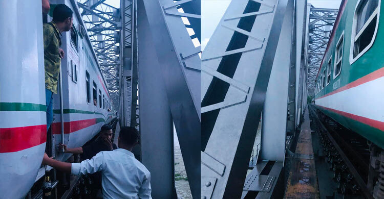 বগি রেখে ছুটে চলা সেই ট্রেন মেঘনা সেতুতে বিকল