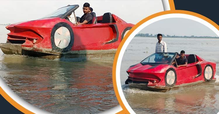 ল্যাম্বরগিনির আদলে স্পিডবোট তৈরি করলেন দশম শ্রেণির রাহাদ