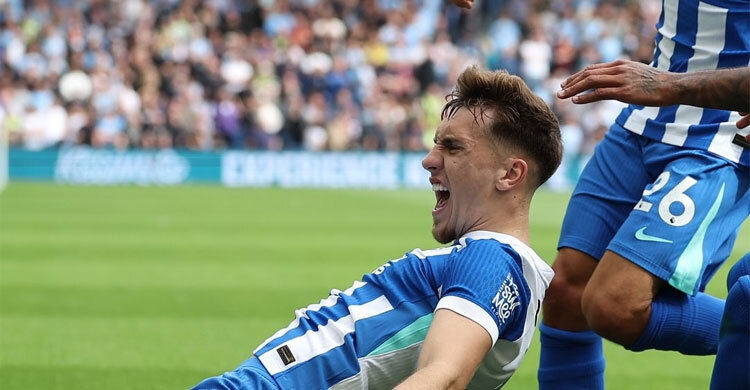 Brighton battle back as late winner stuns Man City