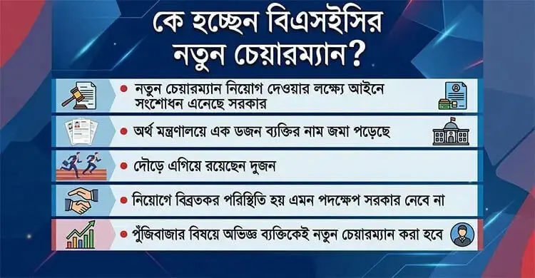 চলতি সপ্তাহেই নতুন চেয়ারম্যান পাচ্ছে বিএসইসি