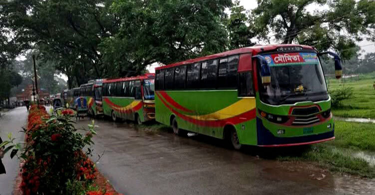 জাহাঙ্গীরনগরে মৌমিতা পরিবহনের ১০ বাস আটক