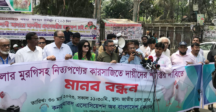 সিন্ডিকেট করে মুরগির বাজার লুটকারীদের শাস্তি দাবি ক্যাবের