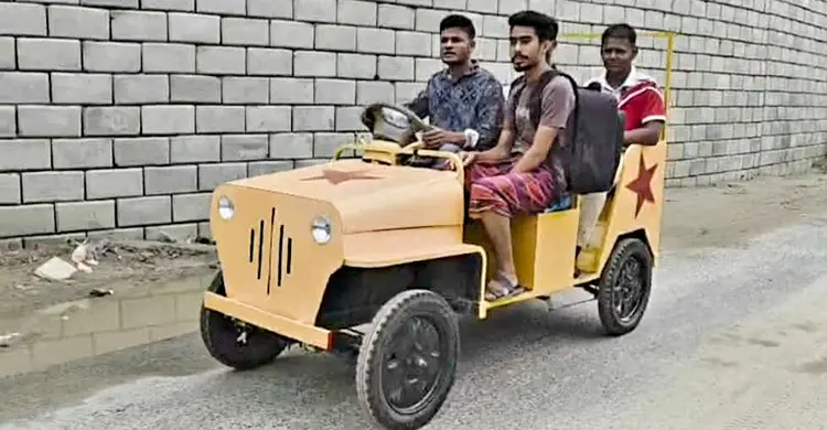 লাগবে না জ্বালানি, ব্যাটারিতেই চলে সোহেলের তৈরি জিপ গাড়ি