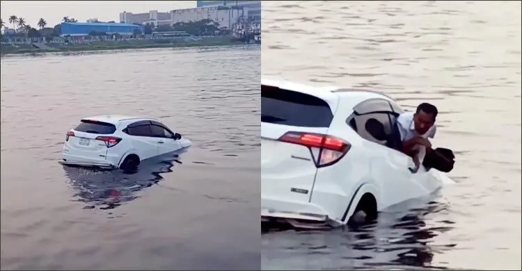 ফেরি থেকে নদীতে পড়ে গেলো প্রাইভেটকার