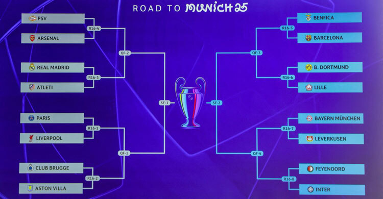 Champions League last 16: Liverpool vs PSG; Real vs Atletico