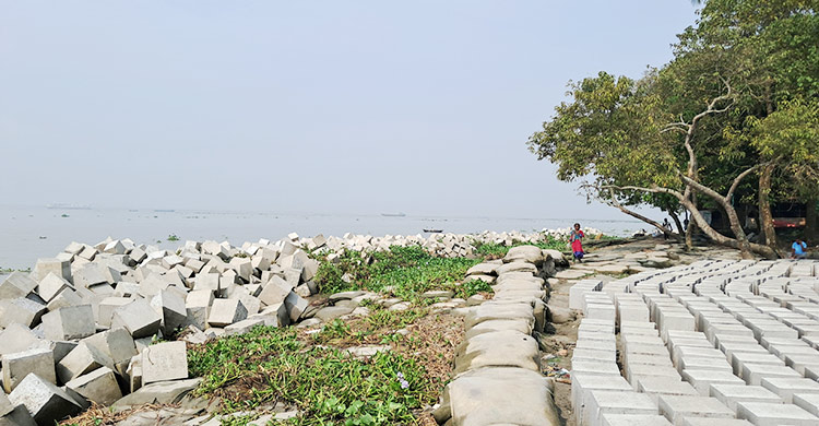 মেঘনার ভাঙন রোধে ৮০০ কোটি টাকায় নির্মিত হচ্ছে বাঁধ