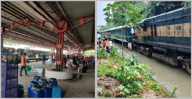 রেল লাইনে হাঁটু পানি, ২ ঘণ্টা বিলম্বে ছাড়লো বনলতা এক্সপ্রেস