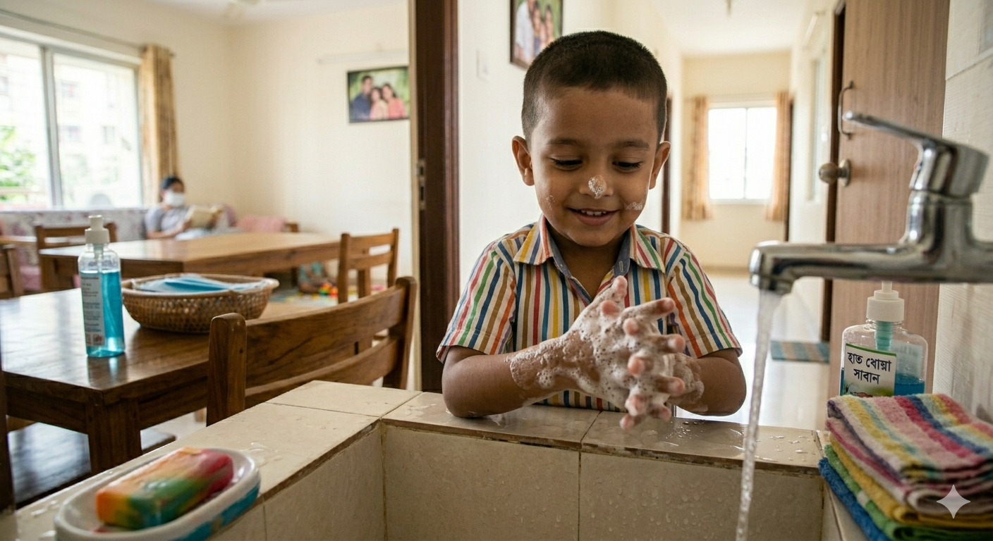 নিয়মিত হাত ধোয়া নিশ্চিত করুন