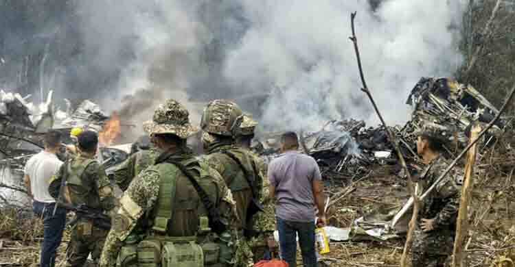 কলম্বিয়ায় সামরিক উড়োজাহাজ বিধ্বস্ত, নিহত ৬৬