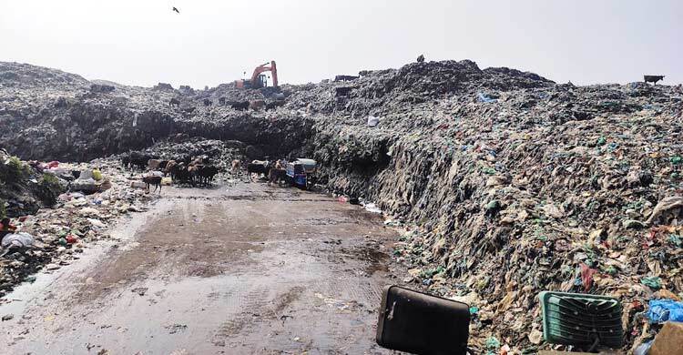 রাস্তার পাশে পাহাড়সম ময়লা, দুর্গন্ধে নাকাল নগরবাসী