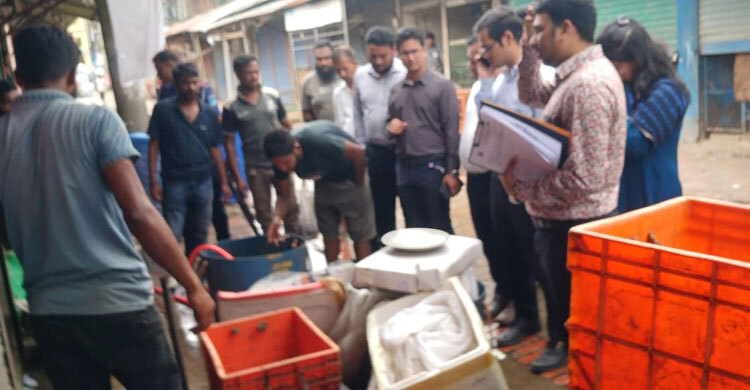ফরিদপুরে মাছের আড়তে অভিযান, লাখ টাকা জরিমানা
