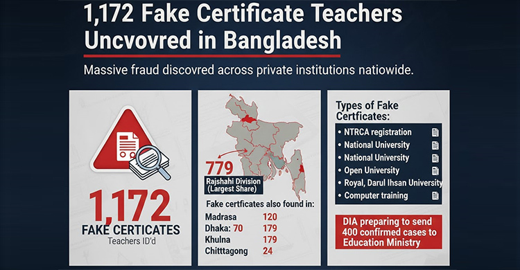 1,172 teachers with fake certificate traced, 779 in Rajshahi div