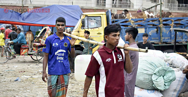 ‘মানুষ আসতেছে ও গরুর গায়ে হাত দিয়া দেখতেছে, কিন্তু কিনতেছে না’