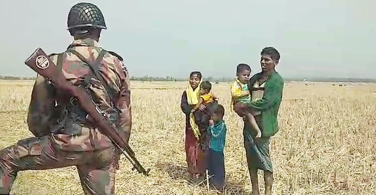 সীমান্তে আবারও গোলাগুলি: অনুপ্রবেশের সময় রোহিঙ্গা পরিবার আটক