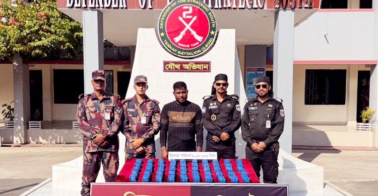 টেকনাফে মিয়ানমার থেকে আসা এক লাখ ইয়াবাসহ পাচারকারী আটক