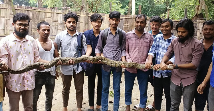 চট্টগ্রাম বিশ্ববিদ্যালয় থেকে ১০ ফুটের অজগর উদ্ধার