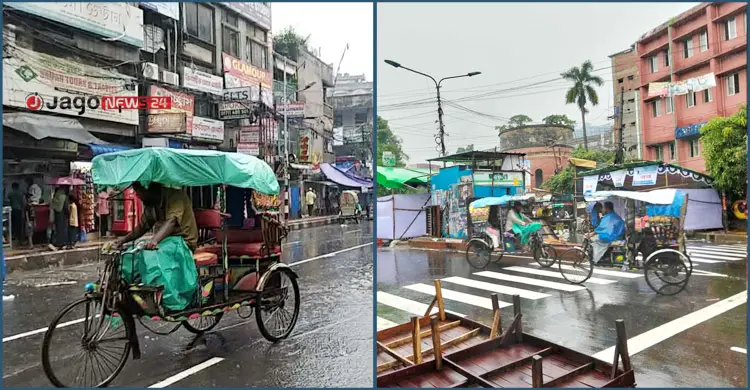 বাদলা দিনে থমকে পুরান ঢাকা, ভোগান্তিতে নগরজীবন