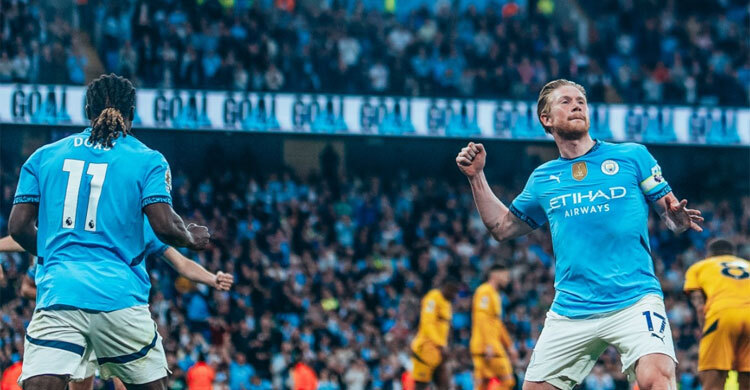 De Bruyne scores winner as Man City beat Wolves to go third