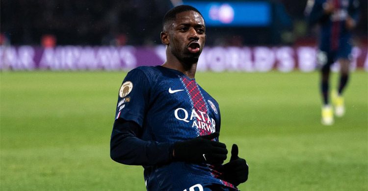 Dembele double helps PSG go top of Ligue 1
