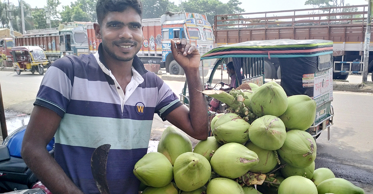 গরম-ডেঙ্গু অজুহাতে বেনাপোলে ১৫০ টাকায় বিক্রি হচ্ছে ডাব
