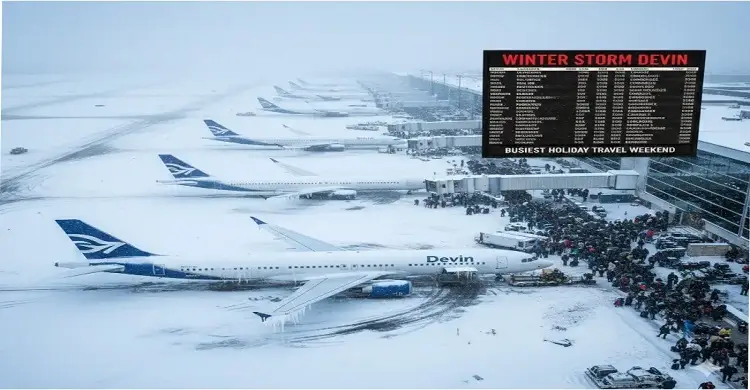 Winter storm Devin cancels over 1,500 US flights
