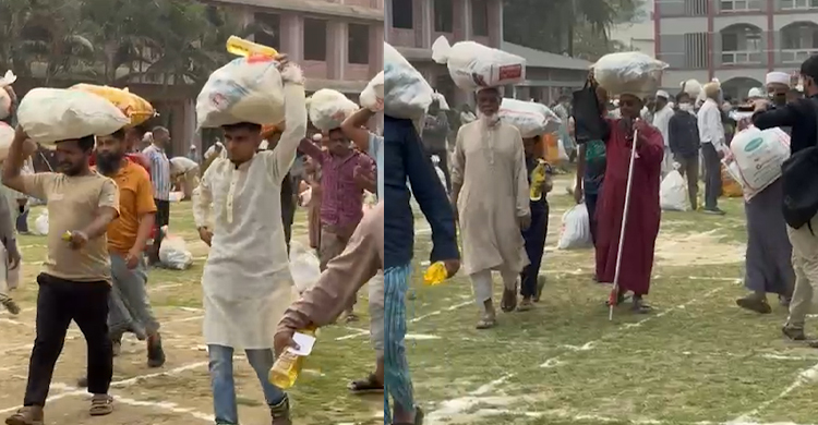 গরীব, অসহায় মানুষের মাঝে ত্রাণ বিতরণ করলেন এমপি সাইফুল আলম মিলন